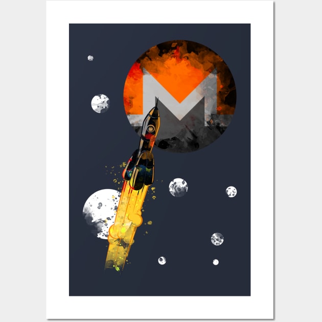 Up To The Moon : Monero Edition Wall Art by CryptoTextile